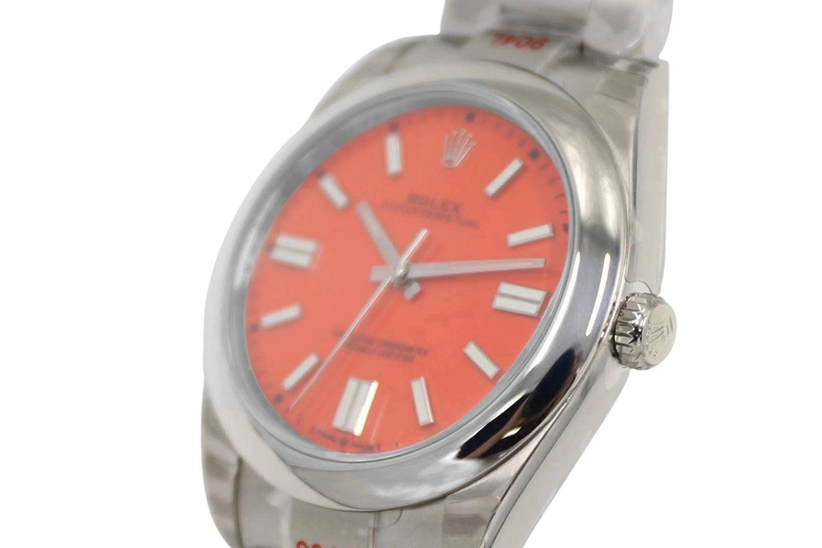 Oyster Perpetual 41mm Red Coral Dial 114300