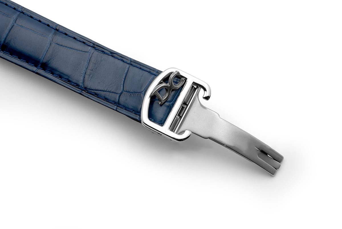 Ballon Bleu De Ca*t1er 42mm Blue Dial in Steel on Blue Leather Strap