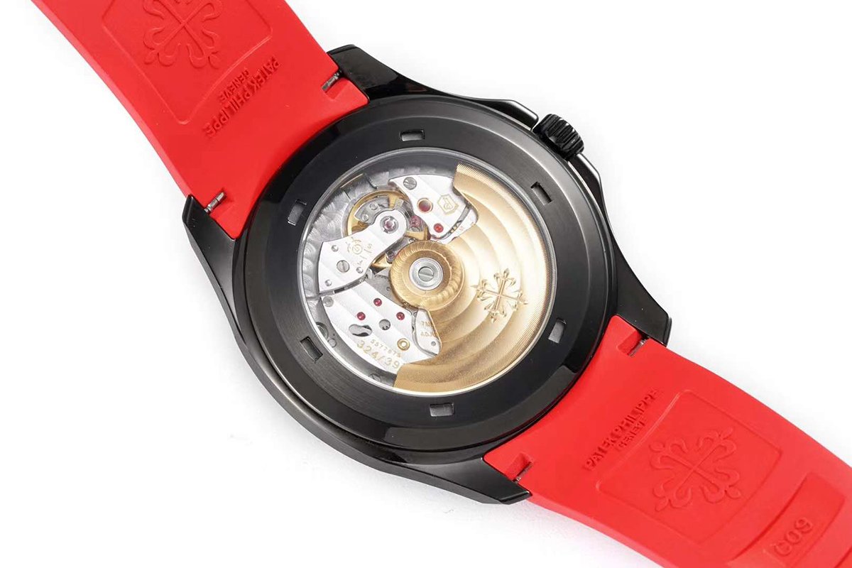 Aquanaut 5167A ‘Black Venom Limited Edition’ Black Dial on Red Rubber Strap