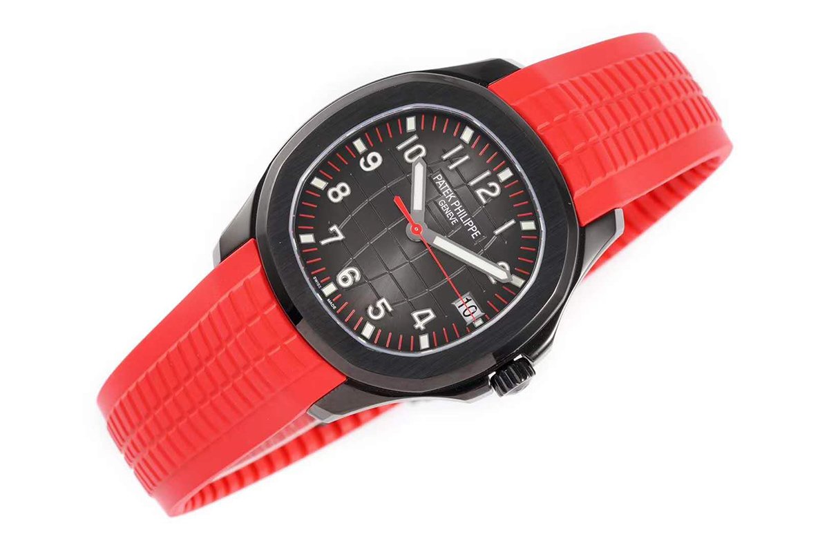 Aquanaut 5167A ‘Black Venom Limited Edition’ Black Dial on Red Rubber Strap