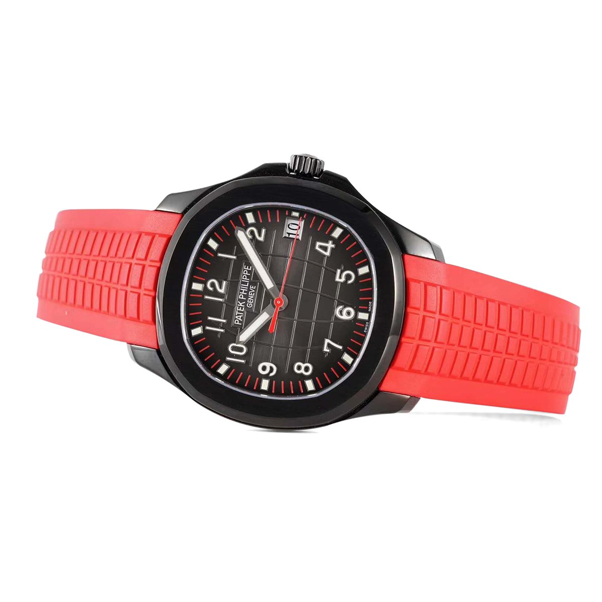 Aquanaut 5167A ‘Black Venom Limited Edition’ Black Dial on Red Rubber Strap