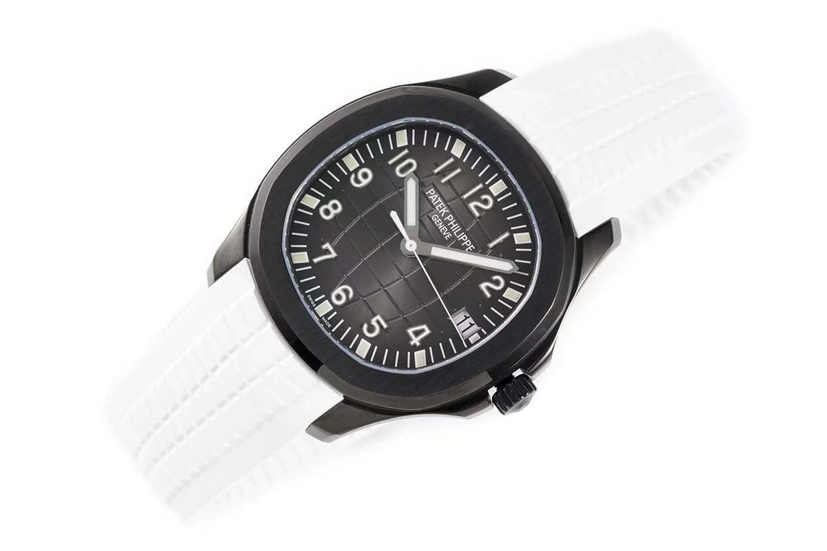Aquanaut 5167A ‘Black Venom Limited Edition’ Black Dial on White Rubber Strap