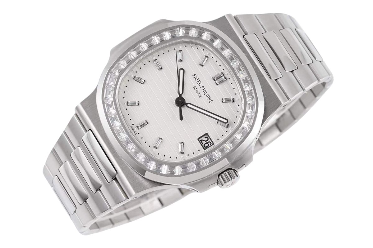 Nautilus Jumbo 5711/1A-011 White Dial with D1am0nd Bezel
