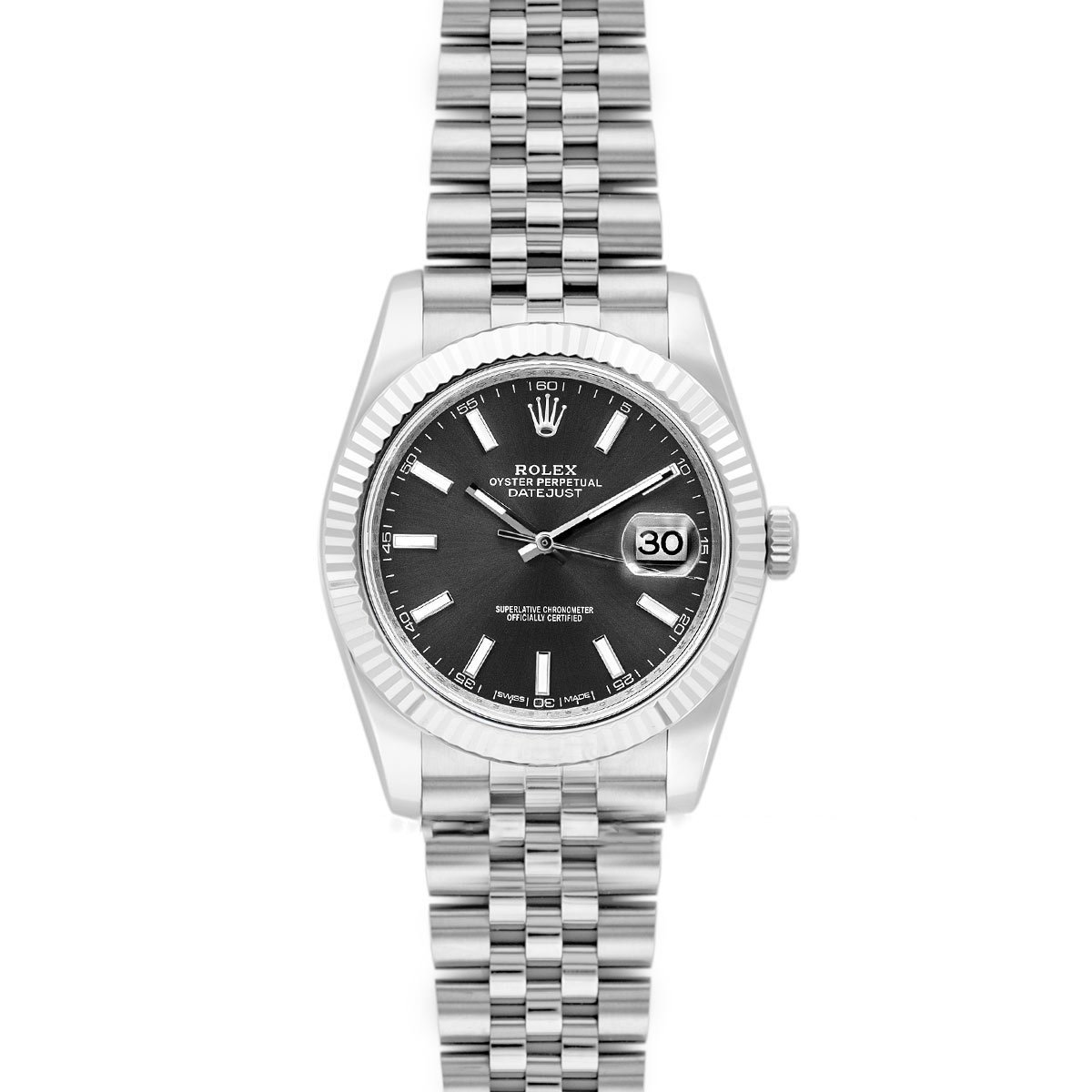 Datejust 41 126334 Grey Dial Stick Markers in White Gold