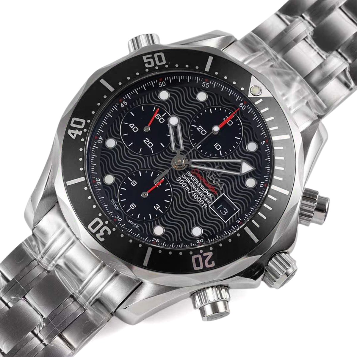 Seamaster Diver 300m Chronograph Black Dial on Bracelet