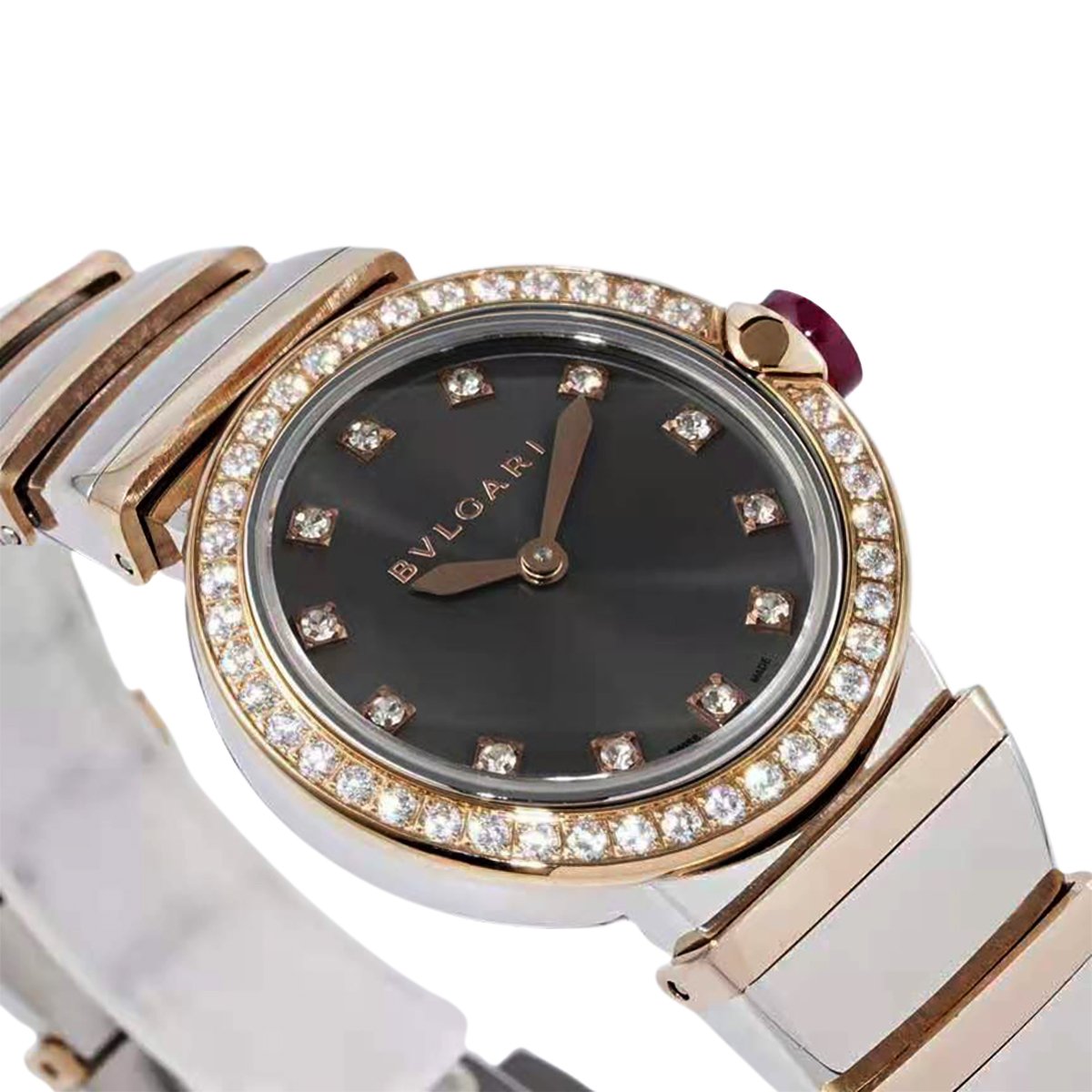 Lvcea Grey Dial in Rose Gold/Steel with D1am0nd Bezel
