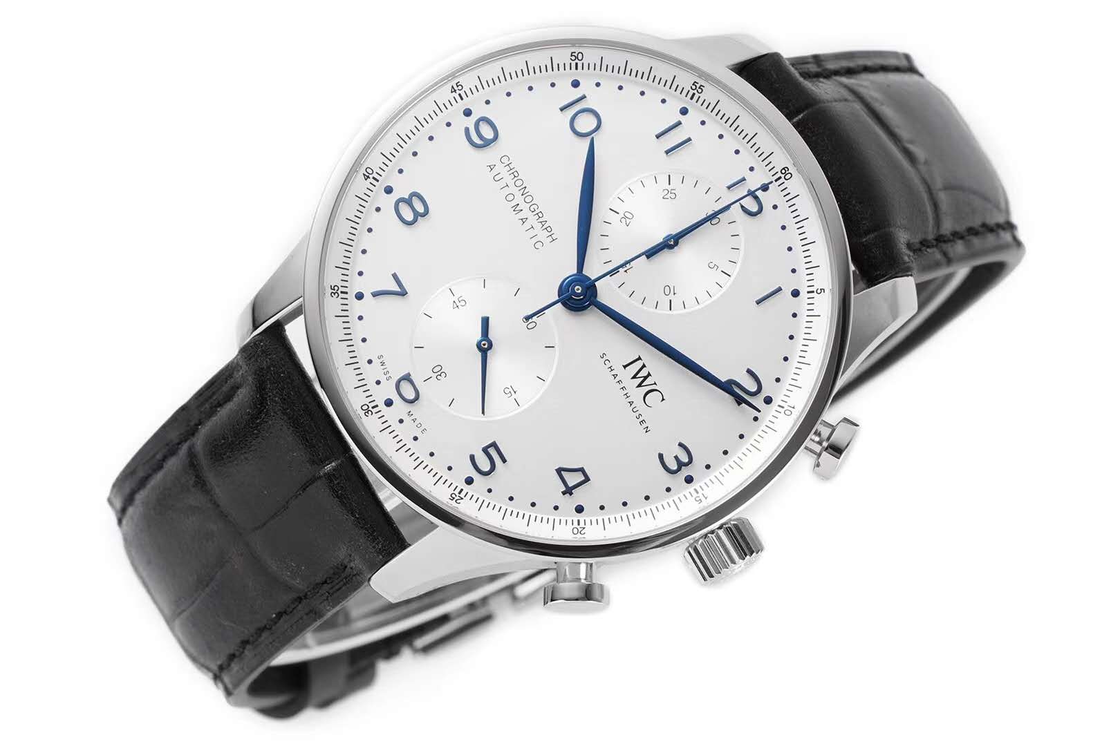 Portugieser Chronograph IW371605 White Dial in Steel
