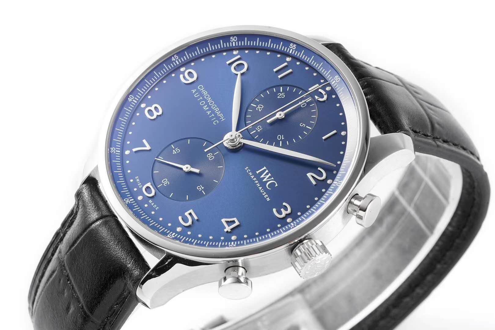 Portugieser Chronograph IW371606 Blue Dial in Steel