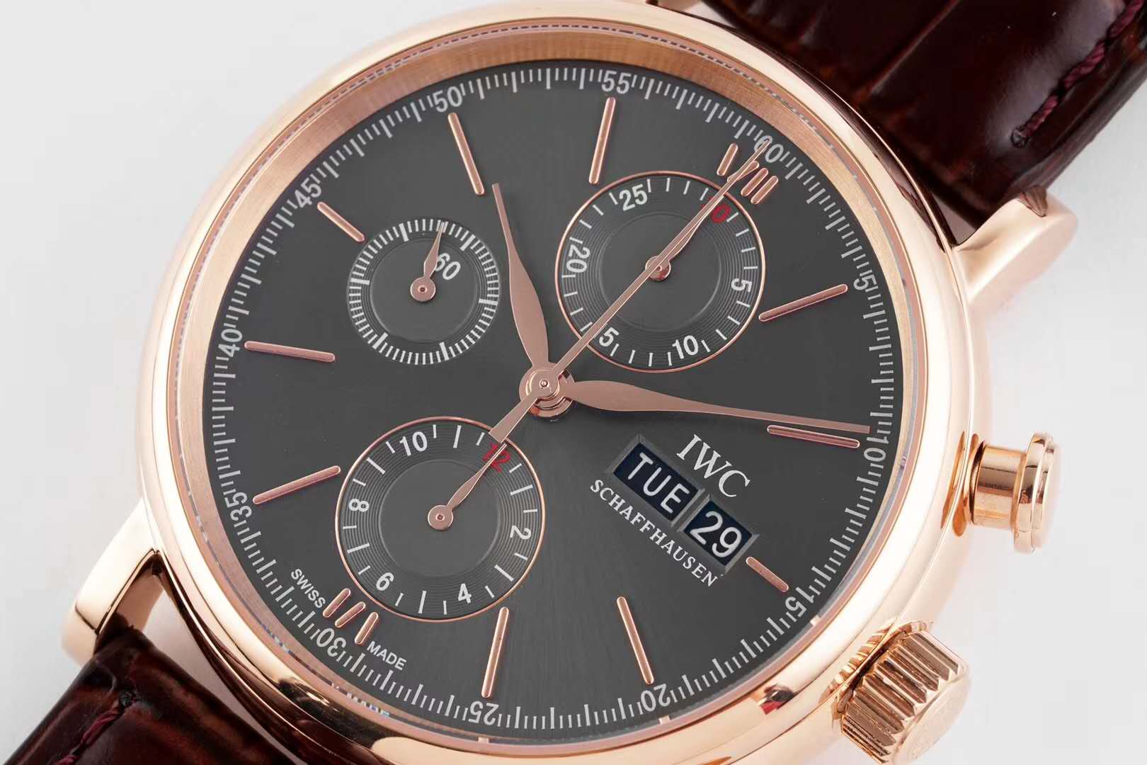 Portofino Chronograph IW391021 Grey Dial in Rose Gold