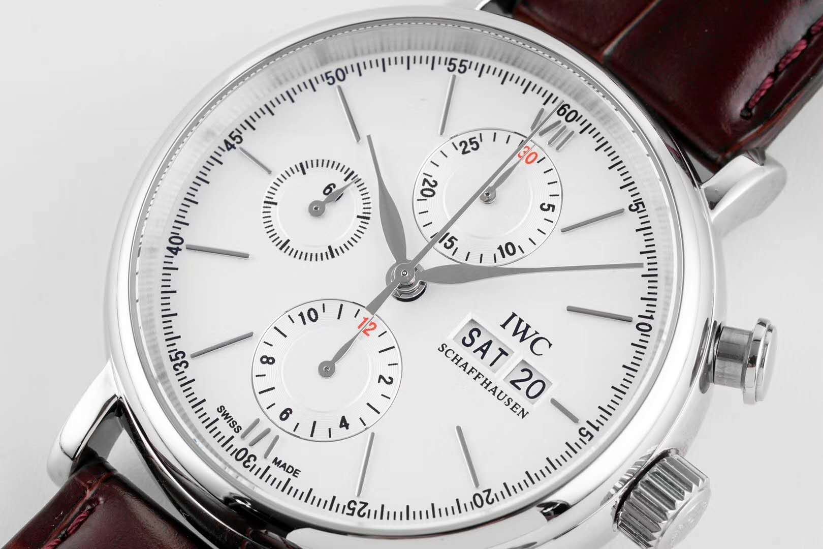 Portofino Chronograph IW391027 Edition “150 Years” White Dial in Steel