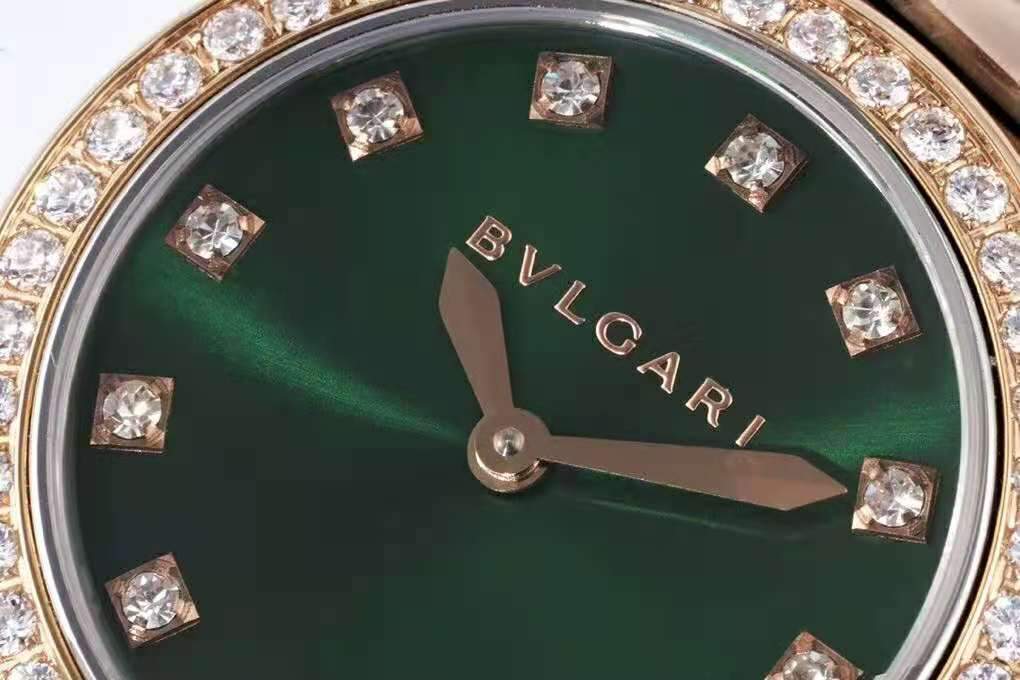 Lvcea Emerald Green Dial in Rose Gold/Steel with D1am0nd Bezel