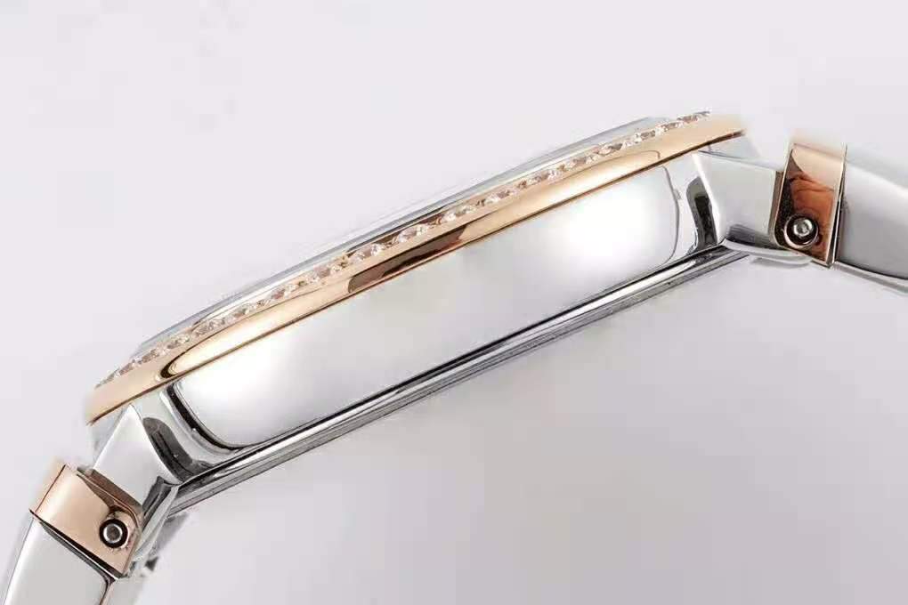 Lvcea Silver Dial in Rose Gold/Steel with D1am0nd Bezel