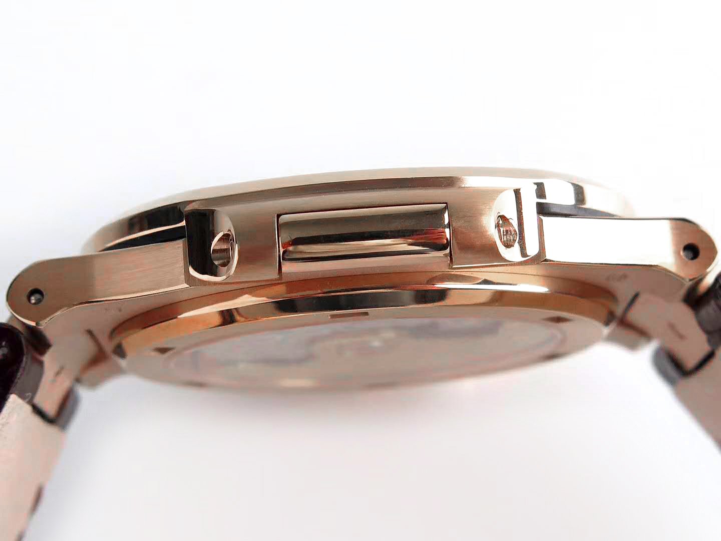 Nautilus Jumbo 5711 White Dial in Rose Gold with Brown Leather Strap