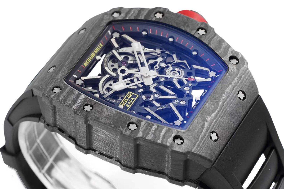 RM 035-02 Rafael Nadal NTPT Carbon on Black Rubber Strap