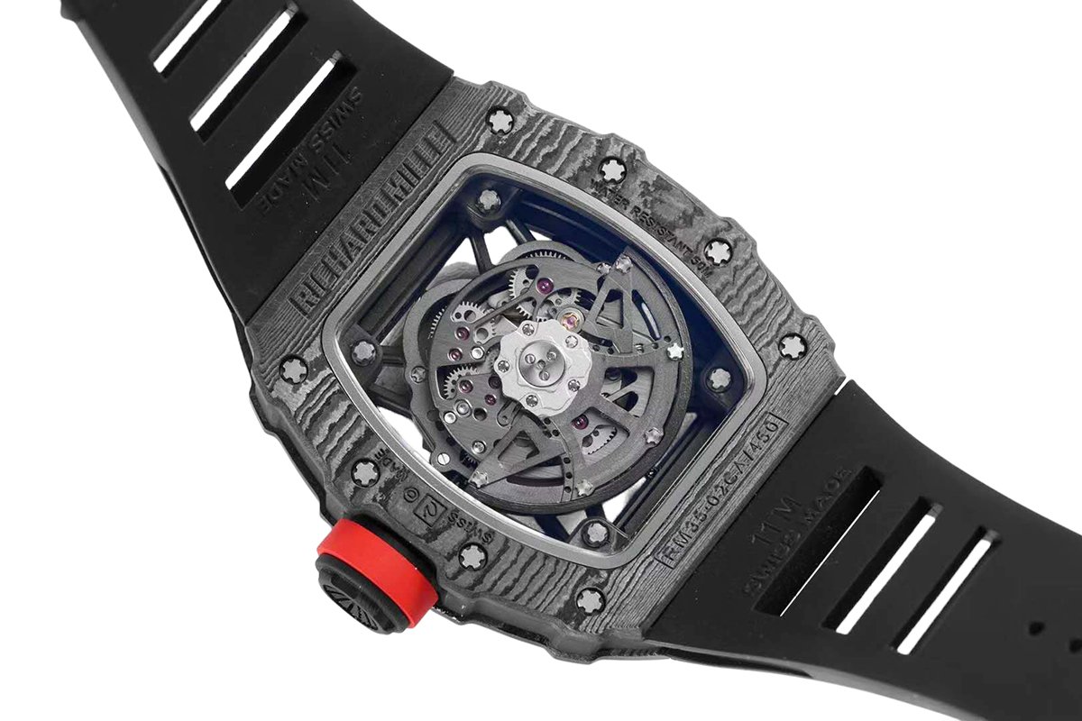 RM 035-02 Rafael Nadal NTPT Carbon on Black Rubber Strap