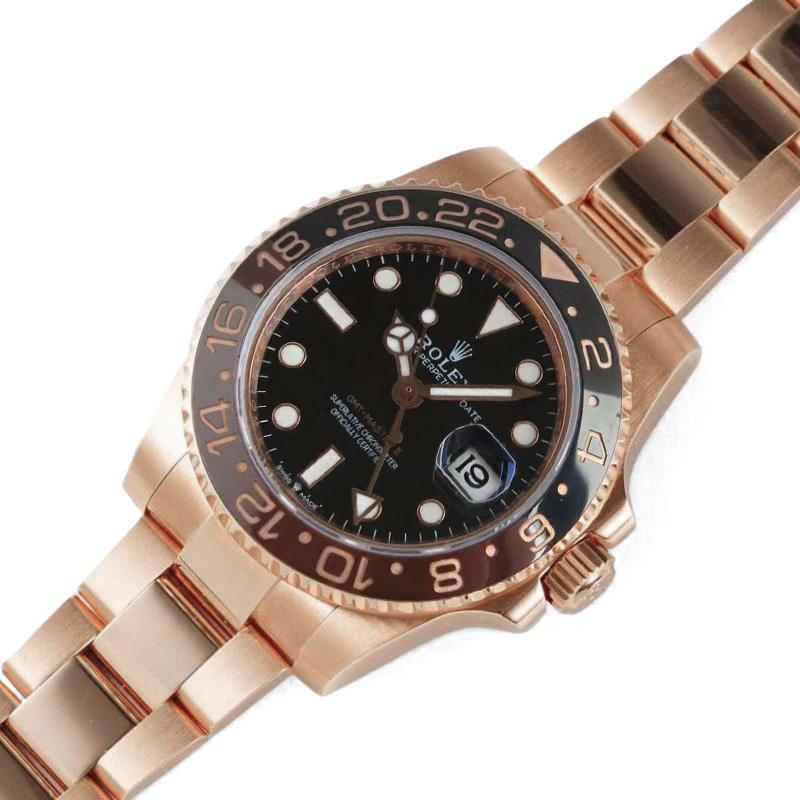 GMT Master II 126715 CHNR “Rootbeer” in Rose Gold