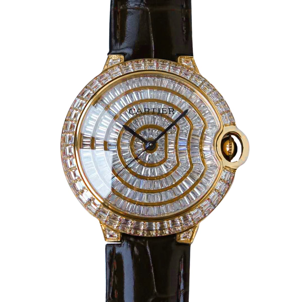 Ballon Bleu de Ca*t1er 42mm D1am0nd Paved Dial in Yellow Gold