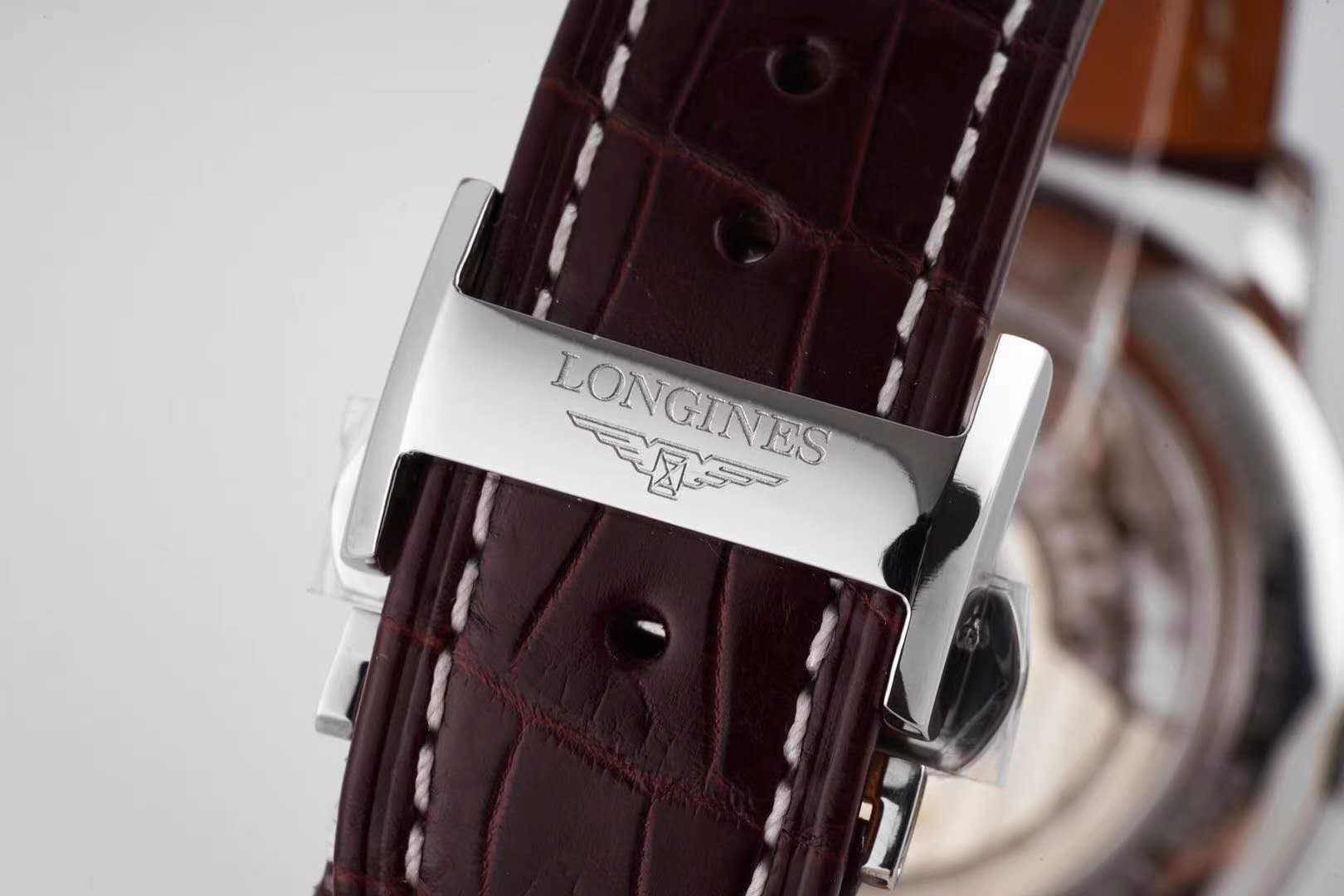 Master Collection White Dial on Brown Leather Strap