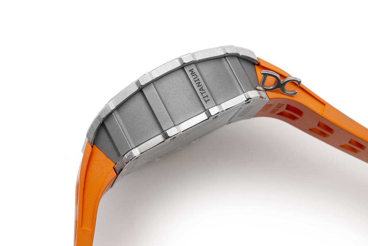 RM 011-03 Automatic Flyback Chronograph in Titanium on Orange Rubber