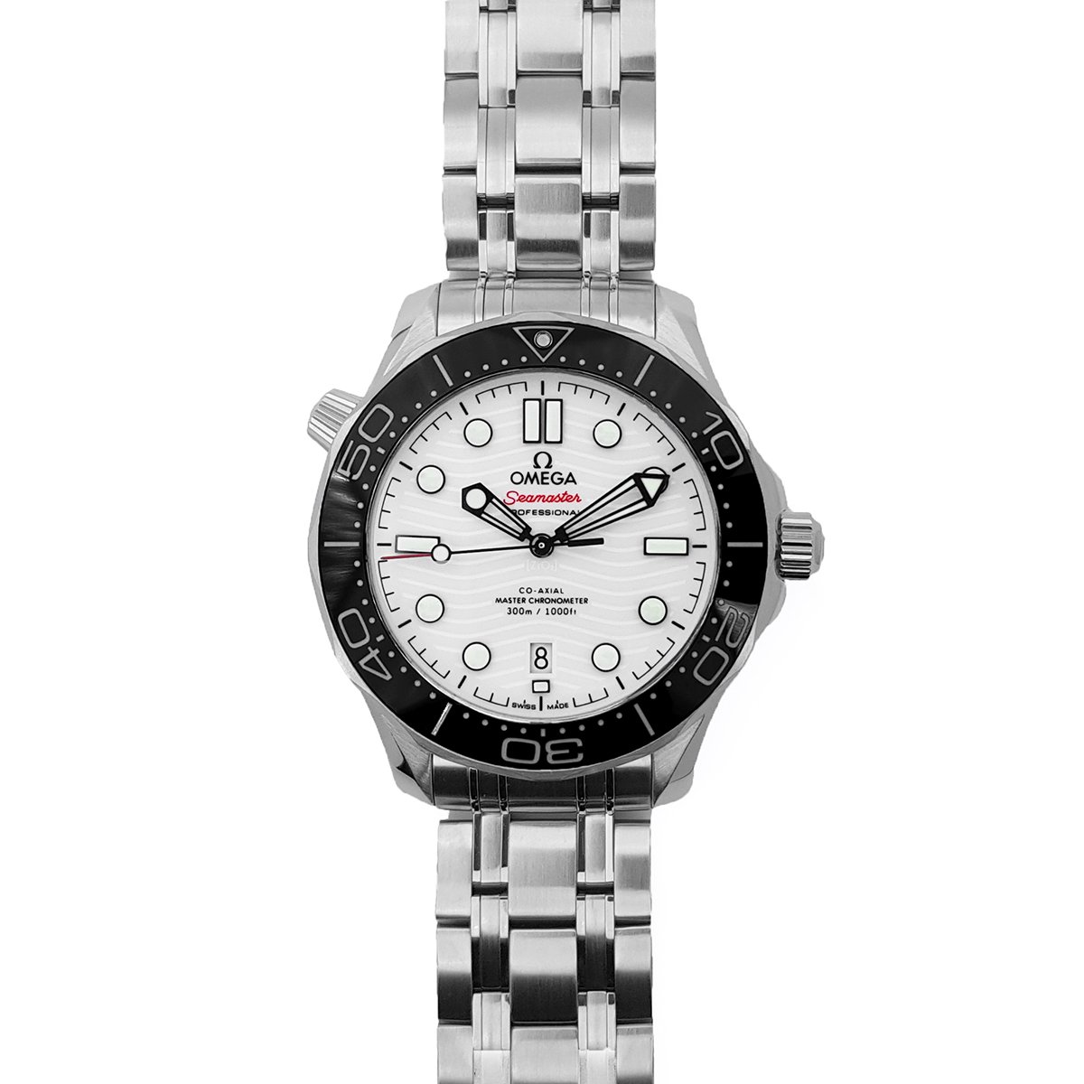 Seamaster Diver 300M 0me*ga Co-Axial Master Chronometer 42mm White Dial with Black Bezel