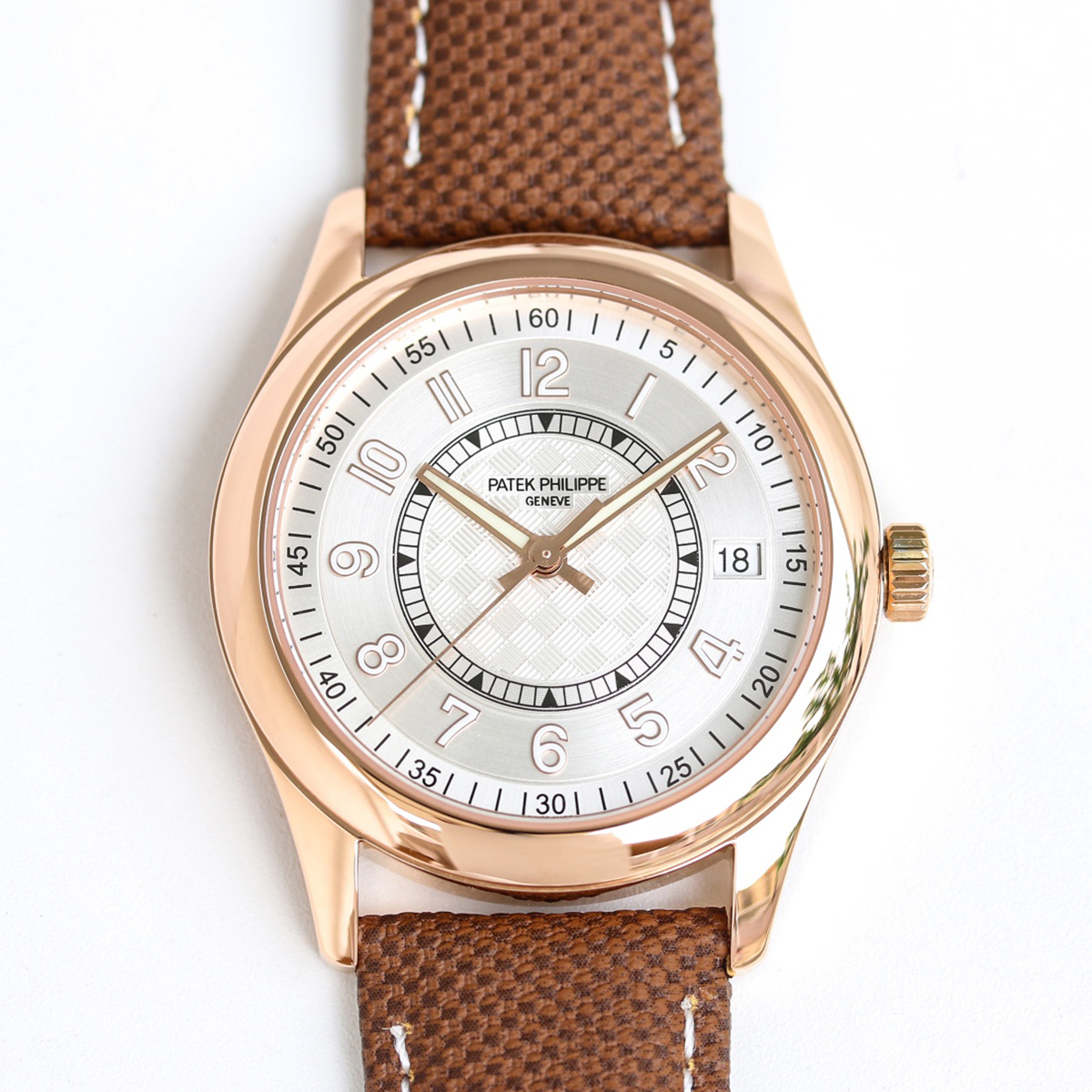 Calatrava 6007 White Dial in Rose Gold