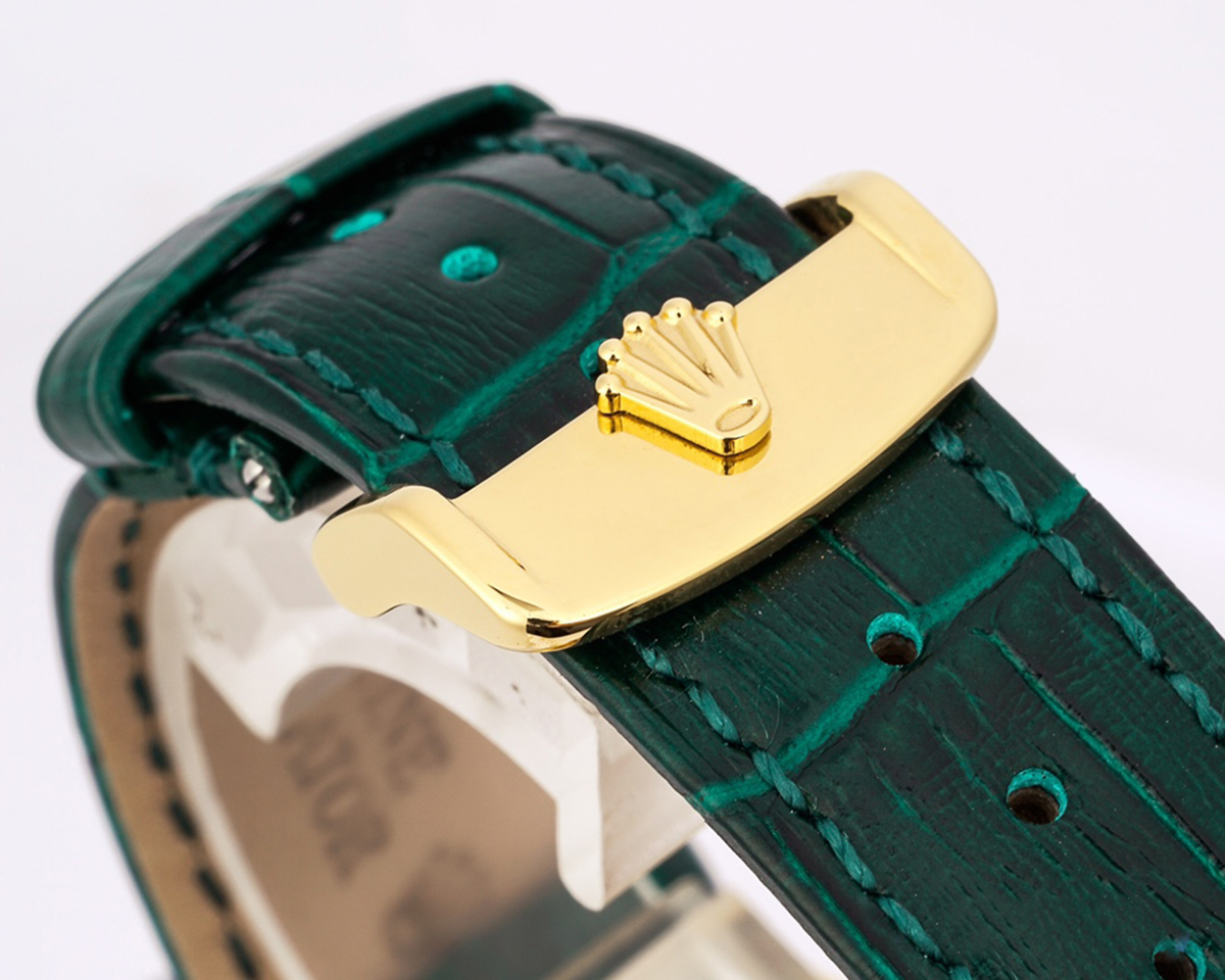 Day-Date 40 White Dial in Yellow Gold on Leather Strap