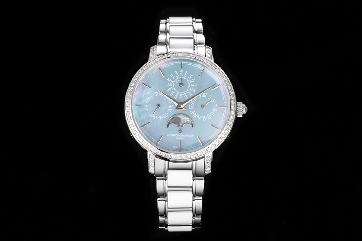 Traditionelle Perpetual Calendar Ultra-Thin 4305T/000G-B948 Blue Dial in White Gold on Bracelet