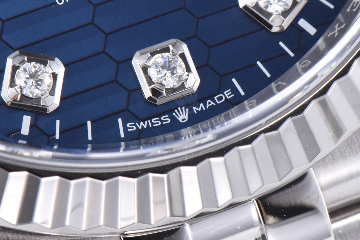 Datejust 36 126234 Blue Motif Dial with D1am0nd Marker in Steel in Jubilee Bracelet
