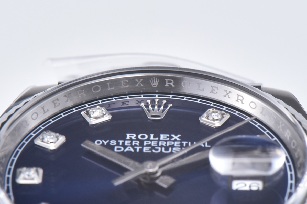Datejust 36 126234 Bright Blue Dial with D1am0nd Marker in Steel in Jubilee Bracelet