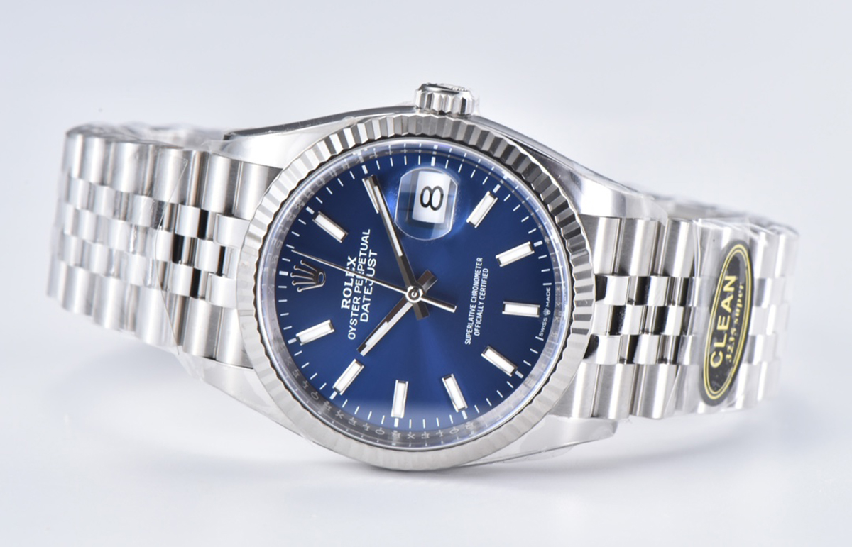 Datejust 36 126234 Bright Blue Dial with Stick Marker in Steel in Jubilee Bracelet
