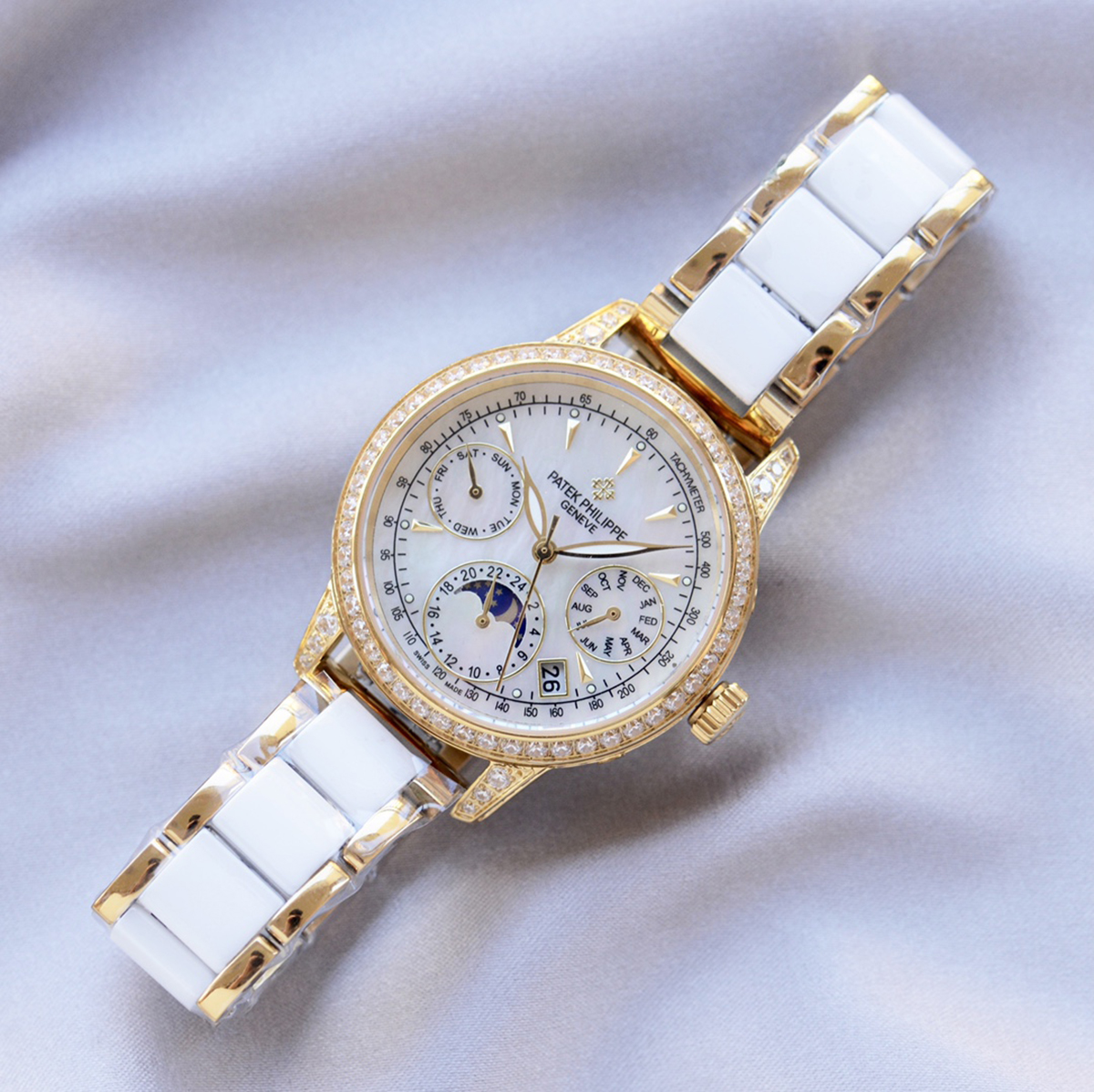Grand Complications Ladies First Perpetual Calendar with D1am0nd Bezel in Yellow Gold