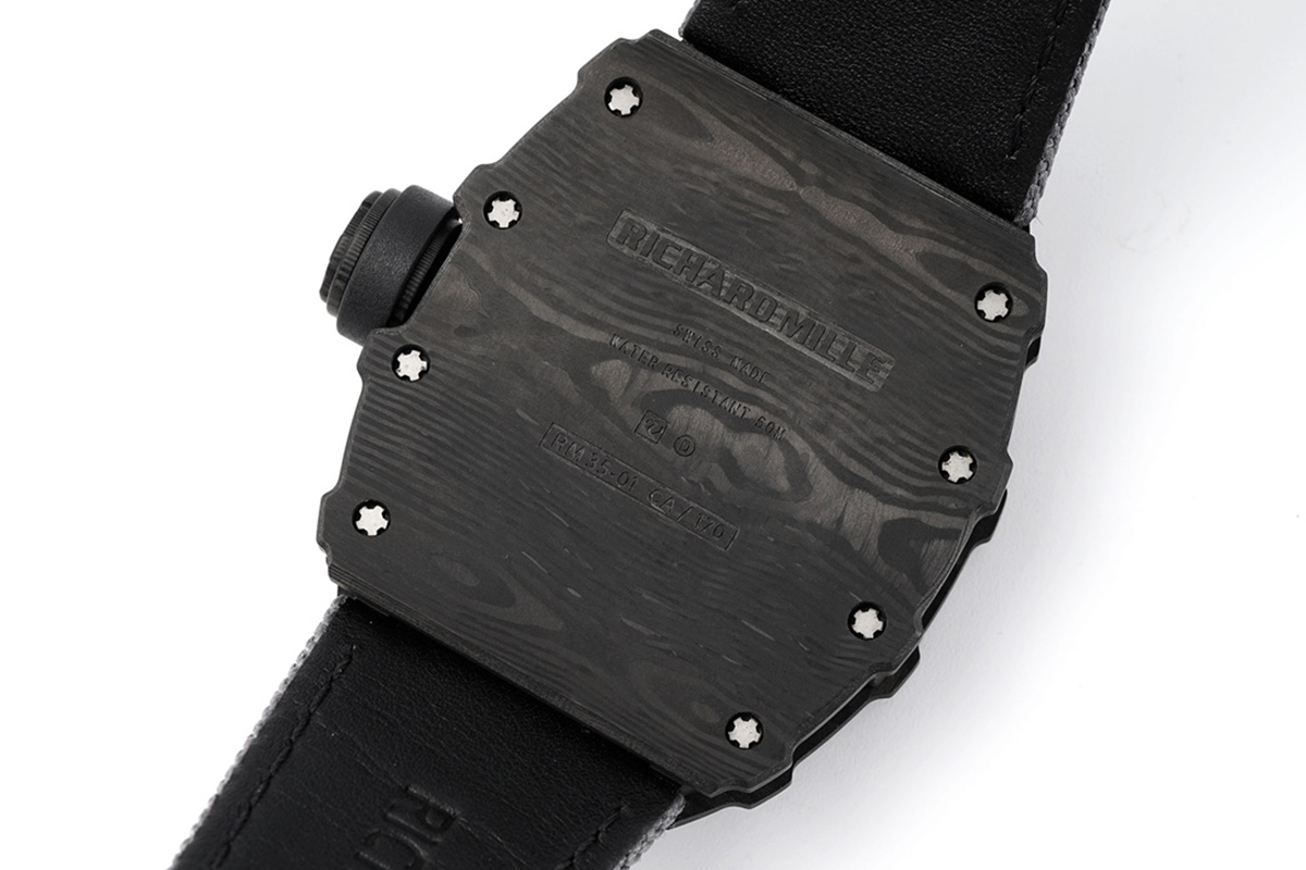 RM 035-01 Rafael Nadal NTPT Carbon on Grey Nylon Strap (Sonic)