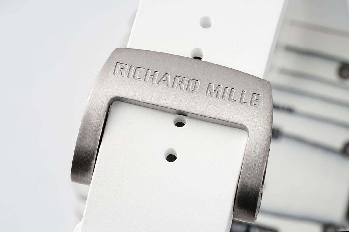 RM 035-01 Rafael Nadal White NTPT on White Rubber Strap (Sonic)