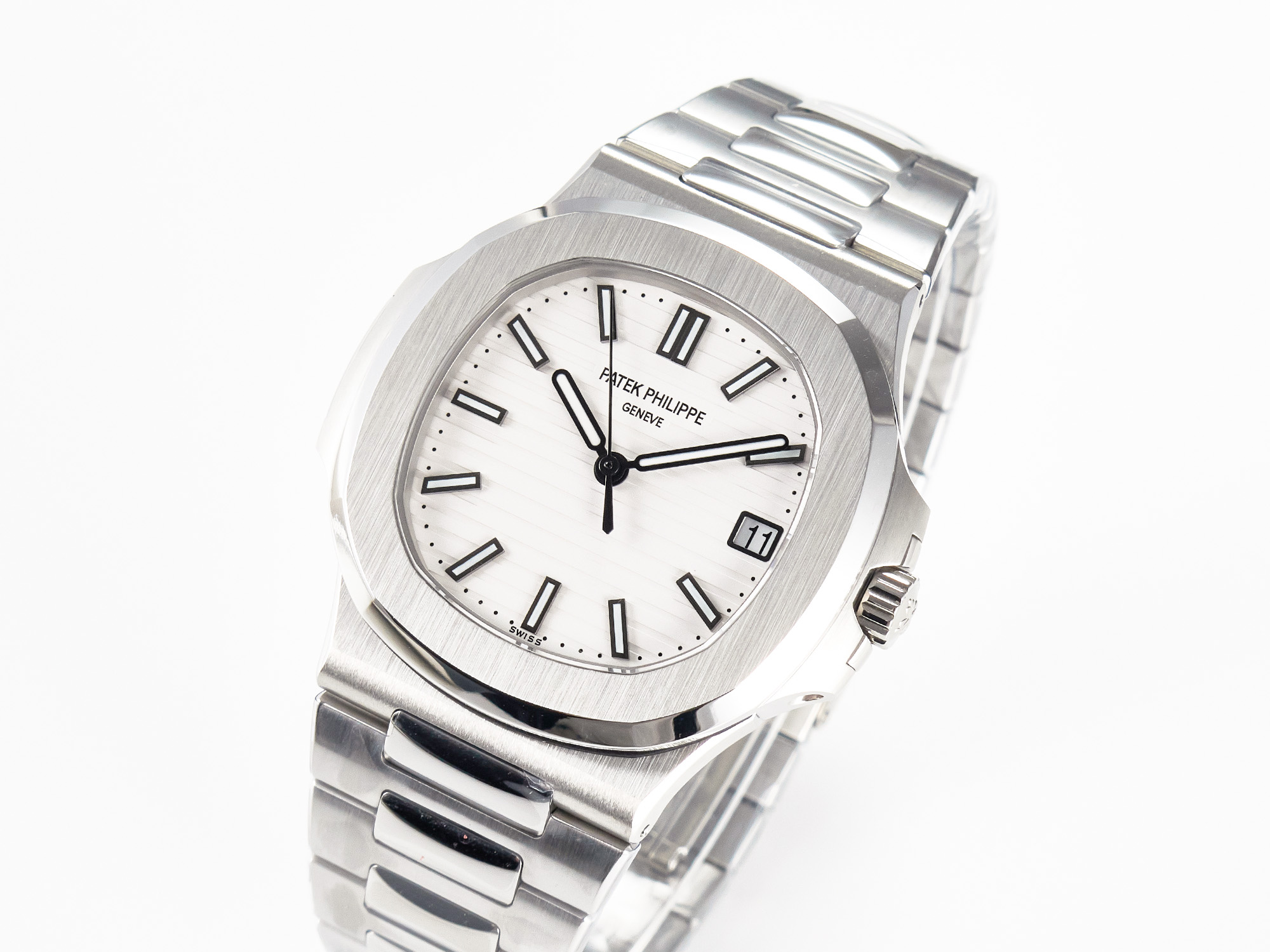 Nautilus 5711 3KF 1:1 Best Edition White Dial on SS Bracelet A324 S*per Clone V2