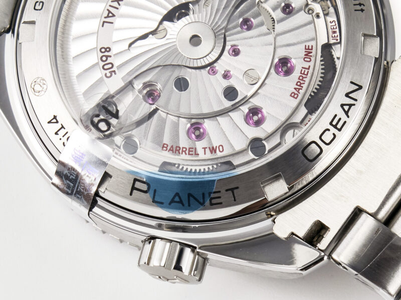 Planet Ocean 600M Co-Axial GMT 43.5mm VSF 1:1 Best Edition Blue Dial Blue Ceramic Bezel on SS Bracelet A8605 S*per Clone